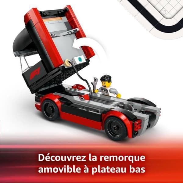 LEGO City 60445 F1-lastbil med RB20 och AMR24 F1-bilar - Spel för pojkar från 8 år