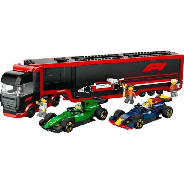 LEGO City 60445 F1-lastbil med RB20 och AMR24 F1-bilar - Spel för pojkar från 8 år