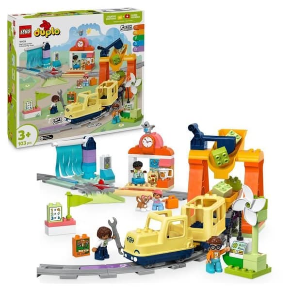 LEGO DUPLO My Town 10428 Iso interaktiivinen yhteisöjuna - Leluja pienille lapsille 3-vuotiaasta alkaen