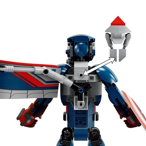 LEGO Marvel 76296 Uusi Kapteeni Amerikka -minihahmo, rakennettava – roolileikkiä 8-vuotiaille