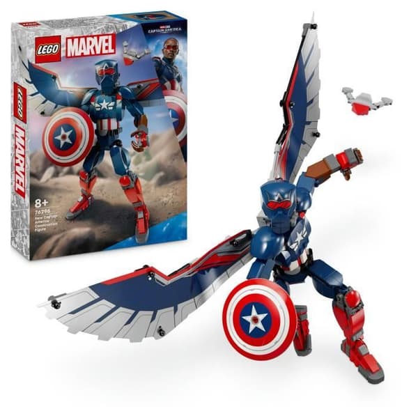 LEGO Marvel 76296 Uusi Kapteeni Amerikka -minihahmo, rakennettava – roolileikkiä 8-vuotiaille