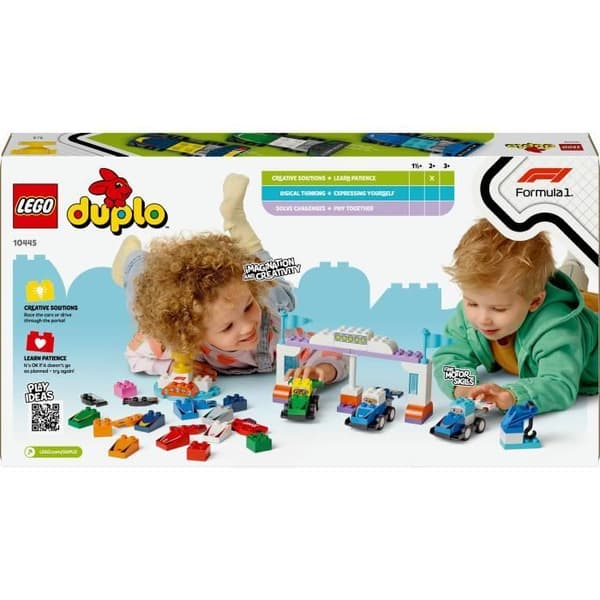 LEGO DUPLO My Town 10445 F1-tallin kilpa-autot ja kuljettajat - Leluja 2-vuotiaille