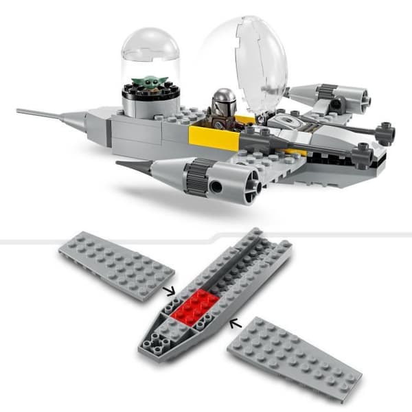 LEGO Star Wars: Mandalorialainen 75410 Mandon ja Grogun N-1-hävittäjä - Peli lapsille 4-vuotiaista alkaen