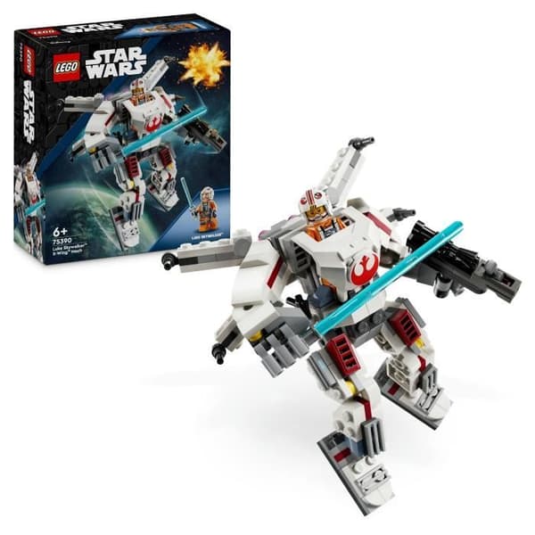 LEGO Star Wars 75390 Luke Skywalkerin X-siipinen mecha -rakennuslelu lapsille