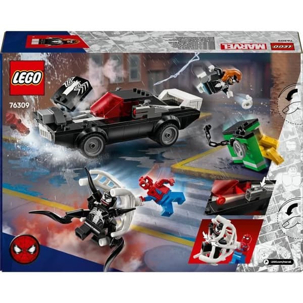 LEGO Marvel 76309 Spider-Man vs. Venom Speedster - Rakennuslelu 7-vuotiaille ja sitä vanhemmille