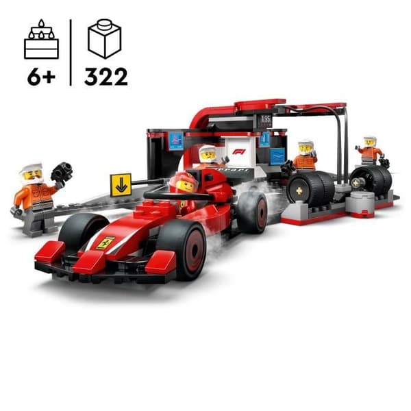 LEGO City 60443 F1 Depåstopp med Ferrari - Leksak för en pojke på 6 år