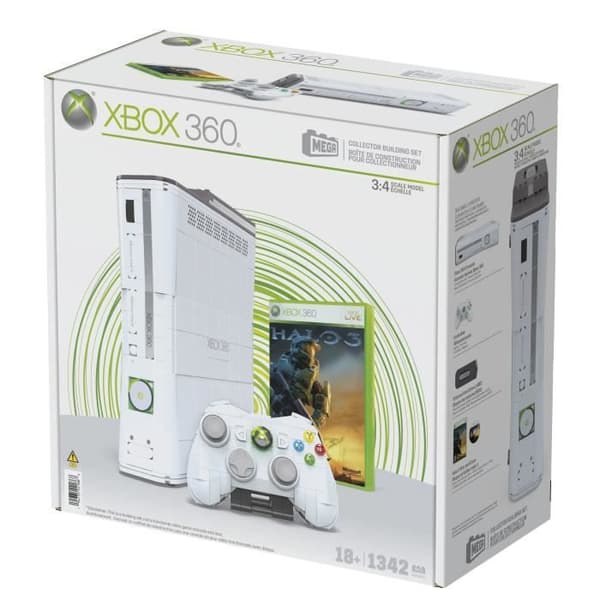 Byggesæt - MEGA - Xbox 360 Replica - 1342 dele - Controller med LED - Til voksne