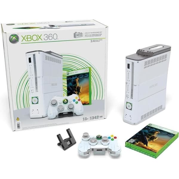 Byggesæt - MEGA - Xbox 360 Replica - 1342 dele - Controller med LED - Til voksne