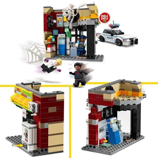 LEGO Marvel 76311 Hämähäkkimaailma: Miles Morales vastaan Tahra - Peli 9-vuotiaille ja sitä vanhemmille pojille