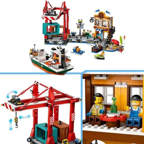 LEGO City 60422 Hamnen och handelsfartyget, byggleksak för barn från 8 år
