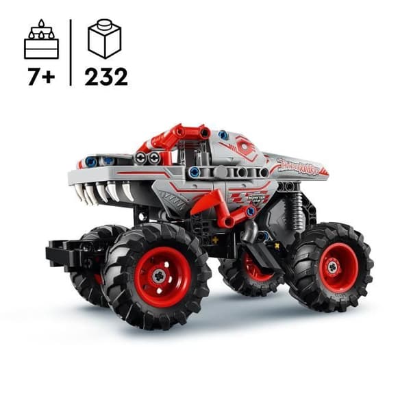LEGO Technic 42200 Monster Jam ThunderROARus Pull-Back - Dinosaurielastbil för 7-åringar