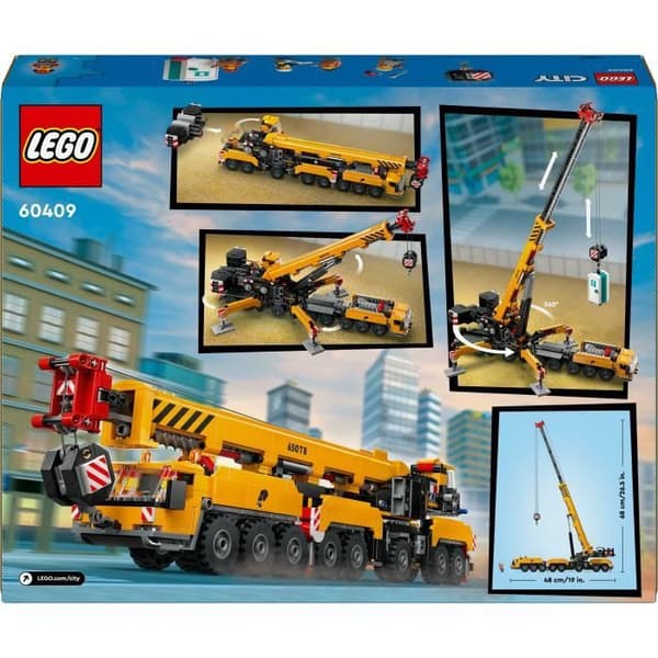 LEGO City 60409 Keltainen Liikkuva Rakennusnosturi, Lahjarakennussetti Lapsille