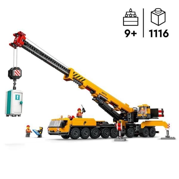 LEGO City 60409 Keltainen Liikkuva Rakennusnosturi, Lahjarakennussetti Lapsille