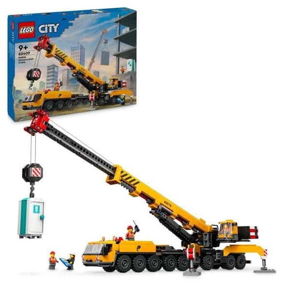 LEGO City 60409 Keltainen Liikkuva Rakennusnosturi, Lahjarakennussetti Lapsille