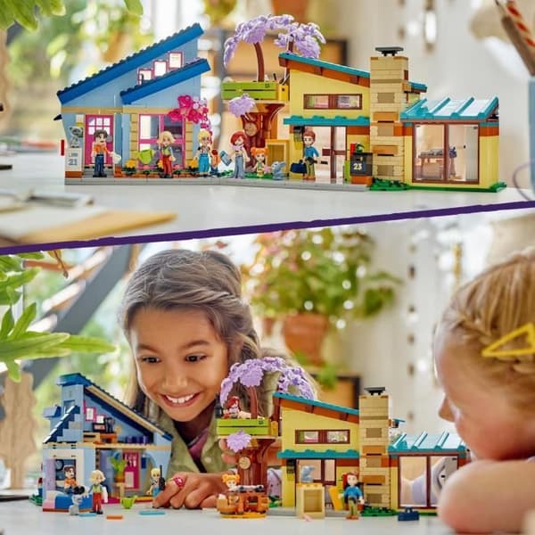 LEGO 42620 Friends Ollyn ja Paisleyn perhetalo, nukkehahmoilla ja tarvikkeilla