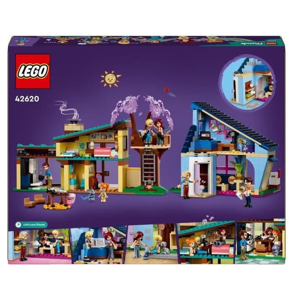LEGO 42620 Friends Ollyn ja Paisleyn perhetalo, nukkehahmoilla ja tarvikkeilla