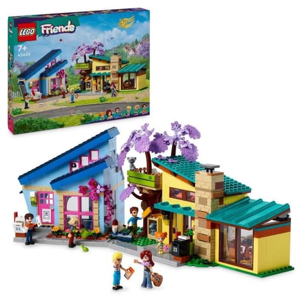 LEGO 42620 Friends Ollyn ja Paisleyn perhetalo. nukkehahmoilla ja tarvikkeilla