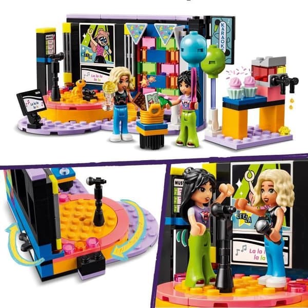 LEGO 42610 Friends Karaoke, musikleksak med dockor och figurer av Liann och Nova och en gekko