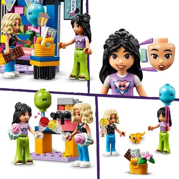 LEGO 42610 Friends Karaoke, musikleksak med dockor och figurer av Liann och Nova och en gekko