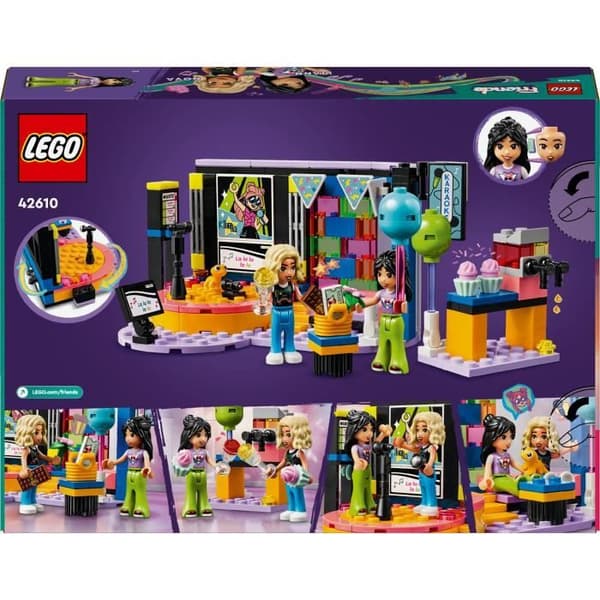 LEGO 42610 Friends Karaoke, musikleksak med dockor och figurer av Liann och Nova och en gekko