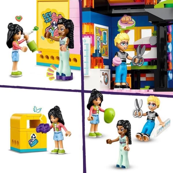 LEGO 42614 Friends Vintage-vaatekaupan malli Ollyn, Liannin ja Jordinin mini-nukeilla ja kissahahmolla