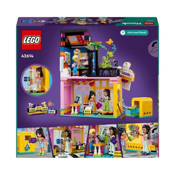 LEGO 42614 Friends Vintage-vaatekaupan malli Ollyn, Liannin ja Jordinin mini-nukeilla ja kissahahmolla