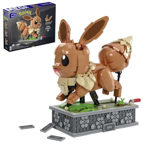 MEGA Pokémon Eevee i bevægelse byggesæt 1.381 dele HTH71
