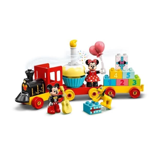 LEGO 10941 DUPLO Disney Mickey og Minnies fødselsdagstoglegetøj til børn fra 2 år med tog og figurer