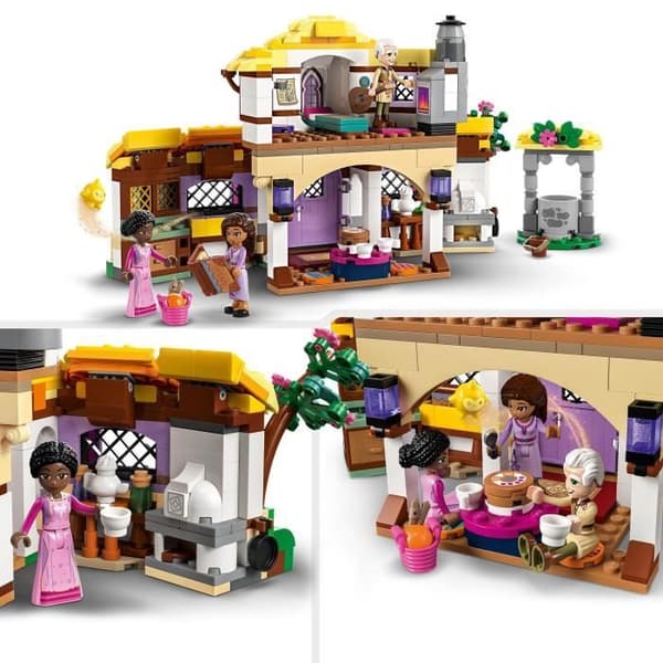 LEGO Disney Wish 43231 Ashan talo. nukkekoti Ashan. Sakinan ja Sabinon mini-nukeilla ja tähtihahmolla