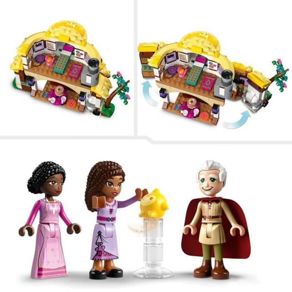LEGO Disney Wish 43231 Ashan talo. nukkekoti Ashan. Sakinan ja Sabinon mini-nukeilla ja tähtihahmolla