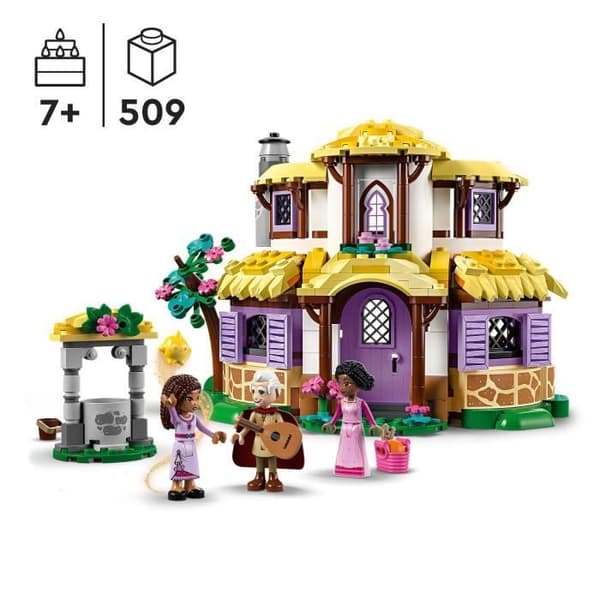 LEGO Disney Wish 43231 Ashan talo. nukkekoti Ashan. Sakinan ja Sabinon mini-nukeilla ja tähtihahmolla