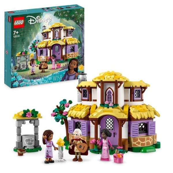 LEGO Disney Wish 43231 Ashan talo. nukkekoti Ashan. Sakinan ja Sabinon mini-nukeilla ja tähtihahmolla