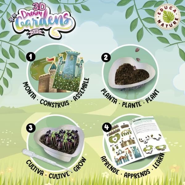 Rakennus- ja luomispeli - EDUCA - 3D Dream Gardens 2In1 - Linna