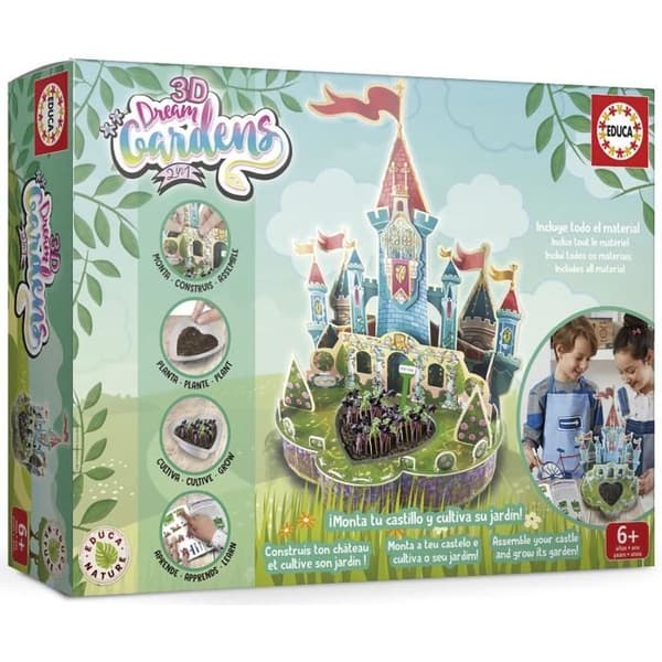 Rakennus- ja luomispeli - EDUCA - 3D Dream Gardens 2In1 - Linna
