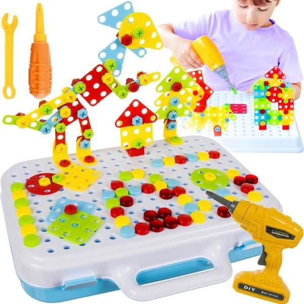Byggleksaker - Kruzzel - Kreativ 3D Mosaik - 260 delar - Blandad - Från 3 år