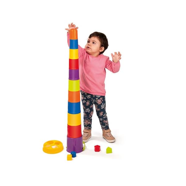 Pyramid med 10 häcklådor av plast + hink - MINILAND - GIGANTE - Pedagogiskt spel - Blandat - Baby