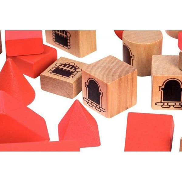 Pedagogisk leksak - MINILAND - Stapelbart slott - 100 träbitar - Blandat
