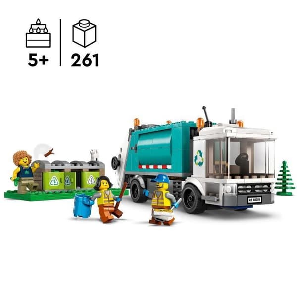 LEGO® City 60386 Återvinningsbil, sopbilsleksak, pedagogiskt spel för barn från 5 år och uppåt