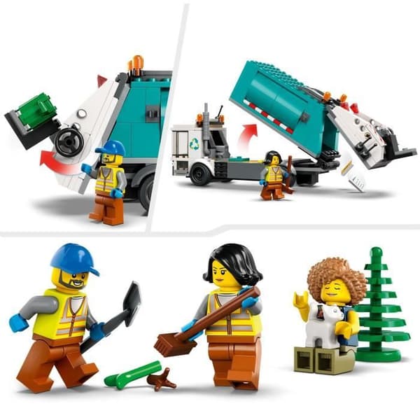 LEGO® City 60386 Återvinningsbil, sopbilsleksak, pedagogiskt spel för barn från 5 år och uppåt