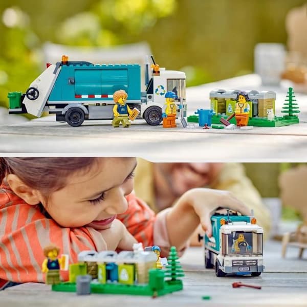 LEGO® City 60386 Återvinningsbil, sopbilsleksak, pedagogiskt spel för barn från 5 år och uppåt