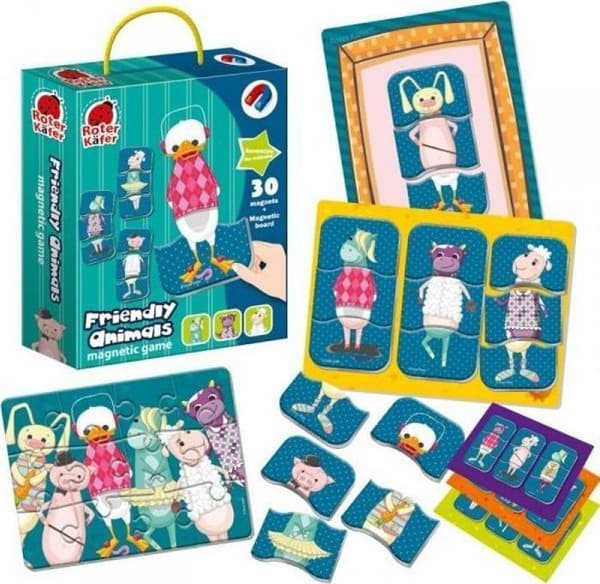 Sammanställningsspel - konstruktionsspel - manipulationsspel Roter kafer - 398150 - Vänliga djur magnetiskt spel.