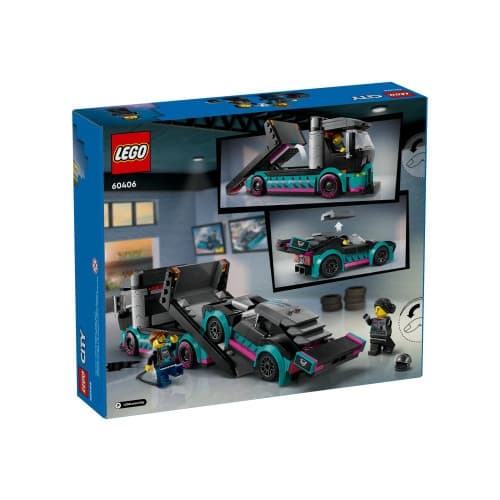 LEGO City 60406 - Race Car and Car Carrier Truck - byggsats