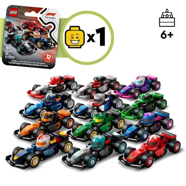Förpackning med 36 minifigurer 71049 Samlar F1-bilar