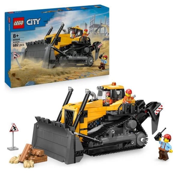 LEGO City 60466 Den Gula Bulldozer - Byggset för pojkar eller flickor från 8 år