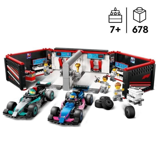 LEGO City 60444 F1 garage och Mercedes-AMG och alpina bilar Spel för pojkar från 7 år och uppåt