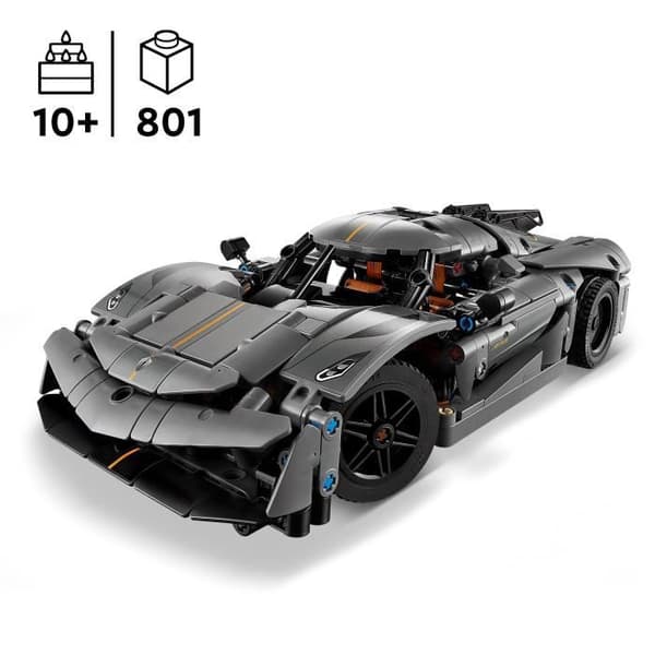 LEGO Technic 42173 Hyperbil Koenigsegg Jesko Absolut grå - Byggesæt