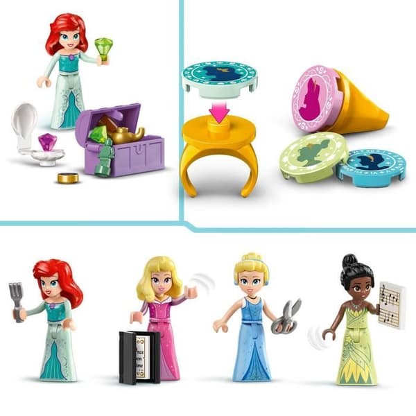 LEGO 43246 Disney Princess Markedseventyr Legetøj med 4 minidukker: Ariel, Askepot