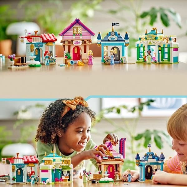 LEGO 43246 Disney Princess Markedseventyr Legetøj med 4 minidukker: Ariel, Askepot