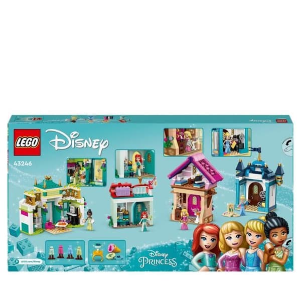 LEGO 43246 Disney Princess Markedseventyr Legetøj med 4 minidukker: Ariel, Askepot