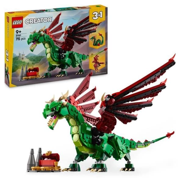 LEGO Creator 31161 3-i-1 Medeltida Drake - Byggset för Pojkar från 9 År